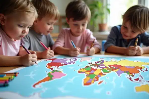 L’art de l’apprentissage : carte du monde vierge à imprimer pour les enfants