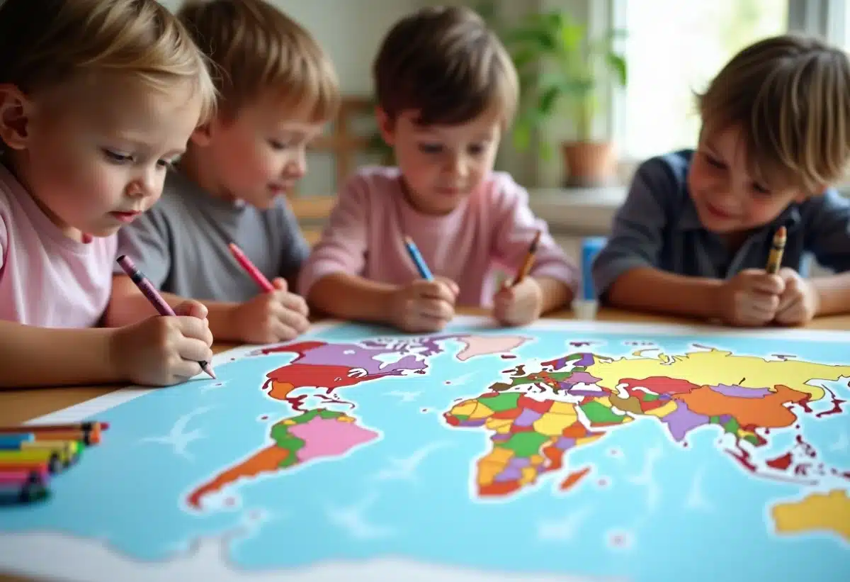 L’art de l’apprentissage : carte du monde vierge à imprimer pour les enfants